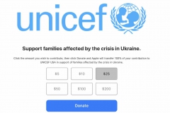 APPLE Quyên góp để hỗ trợ các gia đình bị ảnh hưởng bởi cuộc khủng hoảng ở Ukraine 